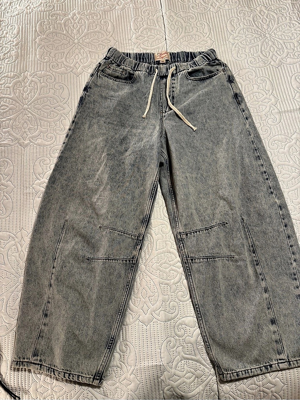 Marine Layer Women’s Ella Barrel Leg Pant Size Small Light Wash - Picture 2 of 13